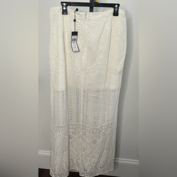 NWT BCBG LACE MAXI BOHEMIAN SKIRT POCKETS BUTTON UP FORMAL BEACH - Picture 9 of 13